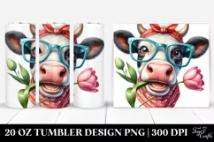 Cow Portrait Bandana es Tumbler Product Image 1