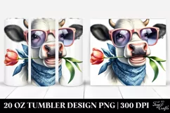 Cow Portrait Bandana es Tumbler Product Image 1