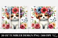 Flower Crown Puppy | 20 oz Tumbler Product Image 1