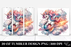 Baby Unicorn Riding Comet. 20 oz Tumbler Design Product Image 1