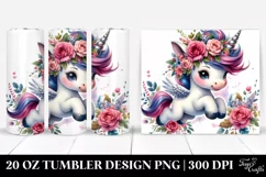 Jumping Baby Unicorn with Wreath Clipart Product Image 1