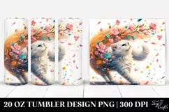 Pastel Cat Tumbling Spring Petals 20 oz Tumbler Product Image 1