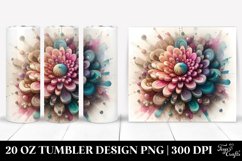 Abstract Pastel Stained Chrysanthemum | 20 oz Tumbler Product Image 1