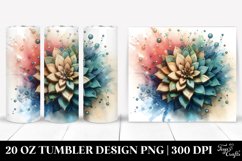 Colorful Stained Chrysanthemum Watercolor Tumbler Product Image 1
