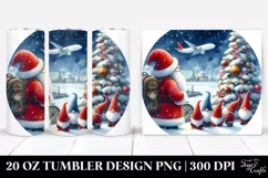 Santa with Gnomes on Plane 20 Oz Tumbler Product Image 1