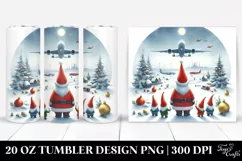 Santa with Gnomes on Plane 20 Oz Tumbler Product Image 1