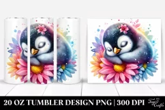 Colorful sleeping Baby Penguin | 20 Oz Tumbler Product Image 1