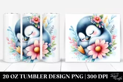 Colorful sleeping Baby Penguin | 20 Oz Tumbler Product Image 1