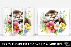 Colorful Sleeping Baby Otter | 20 Oz Tumbler Product Image 1