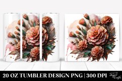 Detailed Wooden Small Stained Carnation 20 oz Tumbler Product Image 1