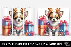 Expressive Chihuahua 20 Oz Tumbler with Reindeer Horns Product Image 1