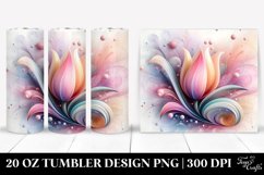 Shiny Tulip Watercolor Clipart, Transparent 20 Oz Tumbler Product Image 1