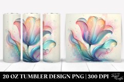 Shiny Tulip Watercolor Clipart, Transparent 20 Oz Tumbler Product Image 1