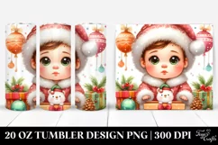 Watercolor Baby with Christmas Decorations 20 Oz Tumbler Product Image 1