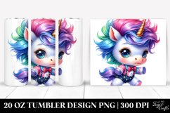 Vibrant Baby Unicorn with Floral Wreath 20 Oz Tumbler Product Image 1
