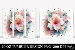 Shiny Azalea Watercolor Clipart, Transparent 20 Oz Tumbler Product Image 1