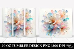 Shiny Azalea Watercolor Clipart, Transparent 20 Oz Tumbler Product Image 1