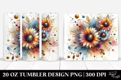 Colorful Sunflower Gold Abstract Tumbler Product Image 1