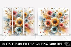 Colorful Sunflower Watercolor Tumbler Product Image 1