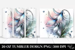Abstract Glossy Snowdrop Tumbler | 20 oz Tumbler Product Image 1