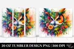 Abstract Vibrant Owl Plant Leaves Flowers. 20 Oz Tumbler Product Image 1
