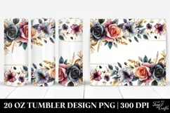 Colorful Black Roses Gold Insertions 20 Oz Tumbler Product Image 1