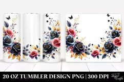 Colorful Black Roses Frame 20 Oz Tumbler Product Image 1