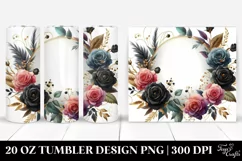 Colorful Black Roses Gold Insertions 20 Oz Tumbler Product Image 1