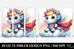 Hero Posing Baby Unicorn Lofty Cloud 20 oz Tumbler Product Image 1