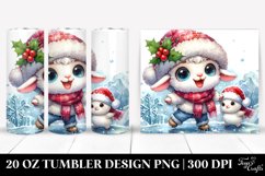 Excited Baby Lamb in Christmas Scene, Clipart 20 Oz Tumbler Product Image 1