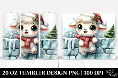 Cute Baby Lamb for Christmas Clipart, Transparent 20 Oz Product Image 1