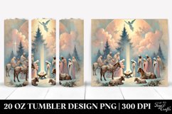 Pastel Nativity Scene Christmas Clipart, Transparent 20 Oz Product Image 1