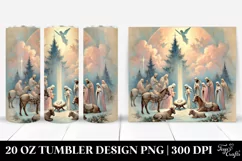 Pastel Nativity Scene Christmas Clipart, Transparent 20 Oz Product Image 1