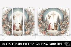 Pastel Nativity Scene Christmas Clipart, Transparent 20 Oz Product Image 1