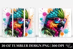 Vibrant Bird Sunglasses Paint Splashes. 20 Oz Tumbler Design Product Image 1