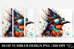 Vibrant Bird Sunglasses Paint Splashes. 20 Oz Tumbler Design Product Image 1