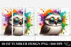 Vibrant Bird Sunglasses Paint Splashes. 20 Oz Tumbler Design Product Image 1