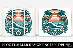 Retro Tropical Island Waves Tumbler Product Image 1