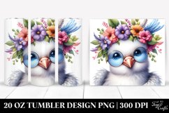 Cute Baby Dove with Floral Wreath 20 Oz Tumbler Product Image 1