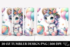Cute Baby Unicorn with Beachwear | 20 Oz Tumbler Product Image 1