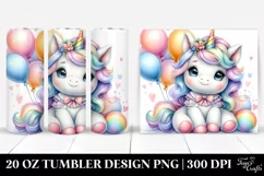 Baby Unicorn Balloons Tumbler Product Image 1