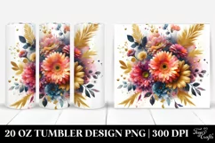 Vibrant Bouquet Gold Foil Tumbler Product Image 1