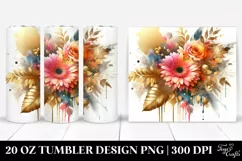 Vibrant Bouquet Gold Foil Tumbler Product Image 1