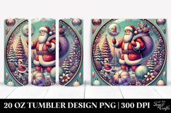 Santa Near Christmas Tree Clipart, Transparent 20 Oz Tumbler Product Image 1