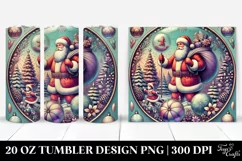 Santa Near Christmas Tree Clipart, Transparent 20 Oz Tumbler Product Image 1