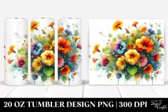 Abstract Colorful Bouquet Nasturtium 20 oz Tumbler Product Image 1