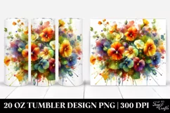 Abstract Colorful Bouquet Nasturtium 20 oz Tumbler Product Image 1