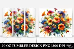 Abstract Colorful Bouquet Nasturtium 20 oz Tumbler Product Image 1