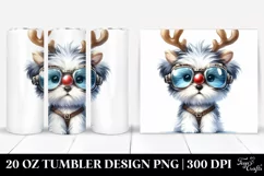 Expressive Havanese 20 Oz Tumbler Wearing Reindeer Horns Product Image 1