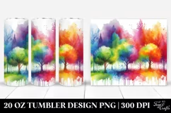 Colorful Watercolor Rainbow Trees | 20 oz Tumbler Product Image 1